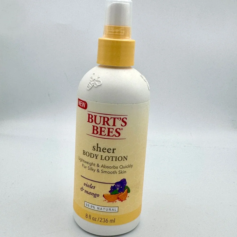 Burts Bees Sheer Body Lotion Violet and Mango Natural Spray 8 fl‎ oz 236 ml